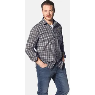 Langarmhemd JAN VANDERSTORM "Hemd BJORNMAN", Herren, Gr. XL, weit, gelb (gelb kariert), Obermaterial: 100% Baumwolle CO., Hemden Langarmhemd