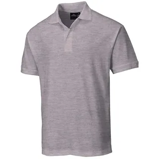 Portwest B210 Herren Naples Polo-Shirt Verstärkter Kragen Baumwolle Kurzarm | Graumeliert, M, UPF 40+, 65% Polyester, Rippkragen und Bündchen, Piqué-Strick, Doppelnaht, Business