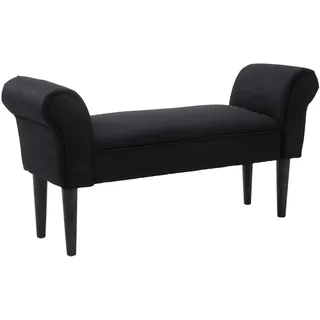 HOMCOM Sitzbank mit Segelstoff Armlehne Flurbank 102 x 36 x 51cm Schwarz