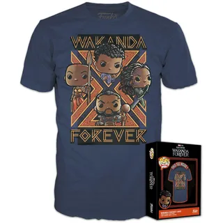 Funko Boxed Tees: Black Pander - Wakanda Forever - Group - (L) - Black Panther - Wakanda Forever - T-Shirt - Kleidung - Geschenkidee - Kurzärmeliges Top Für Erwachsene Männer und Frauen - Movies Fans
