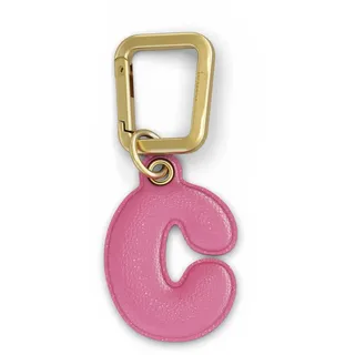 UNTAGS - Charm Buchstabe C - Material mit Ledereffekt - inklusive Goldener Metallschnalle - Rose