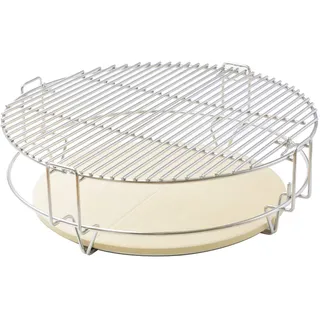 Onlyfire GCG-8552 Kochsystem (2xGrillroste, 1xGestell, 2xHitzeabweiser) Kompatibel für Big Green Egg, Keramikgrill, Kamado Joe Classic, Pit Boss K22 usw