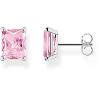 Thomas Sabo Ohrstecker mit pinken Steinen aus 925er Sterling-Silber, Höhe: 10mm, H2201-051-9