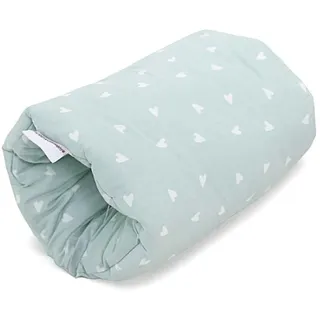 HOBEA-Germany Ministillkissen für unterwegs, Modell: Herzen pastellgrün | OEKO-TEX® STANDARD 100 zertifiziert, IGR zertifiziert (ergonomisches Produkt) Stillmuff Reisestillkissen Armstillkissen