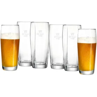 Ritzenhoff & Breker Bierglas-Set Willi 500 ml, 30-teilig, Geeichte Biergläser (0,5l) für Zuhause & Gastronomie, Glas, Farblos (Transparent), Durchsichtig
