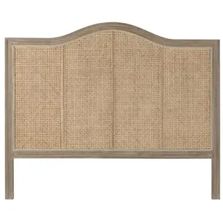 DRW Kopfteil für Betten von 135-150 cm, aus Holz und Rattan, 160 x 4 x 133 cm