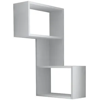 Livetastic Wandboard , Weiß , Holzwerkstoff , 67x82x47 cm , Wohnzimmer, Regale, Wandboards