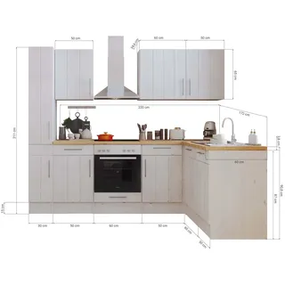 Respekta Winkelküche L-Form 250 x 172 cm Weiß