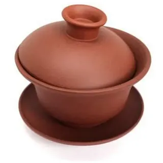 Tea Soul Zisha 150 ml, typisch chinesisch Gaiwan aus einem bestimmten roten Ton aus Yixing, Keramik, braun, 10.2 x 10.2 x 10 cm