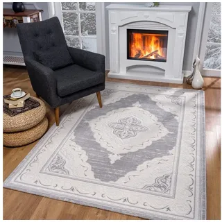 Sanat Teppich »Harmony 3201, auch als Läufer« rechteckig 12 mm Höhe Wohnzimmer, Kurzflor, modern, Orient, Schlafzimmer Sanat hellgrau B : hellgrau