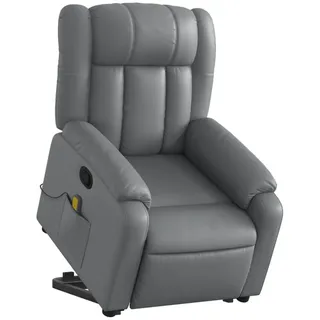 vidaXL Massagesessel mit Aufstehhilfe Grau Kunstleder