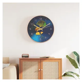 vidaXL Wanduhr Golden und Blau Ø29,5 cm Polystyren und Glas