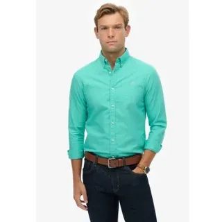 Superdry für Herren. M4011037A Klassisches Oxford-Hemd türkis (XXL), Lässig, Grün, Baumwolle, Langarm