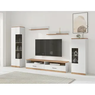 OTTO home "Ribe Wohnwand Set-5 St.", Set, 5 Stk. tlg., weiß, eiche,