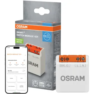 Osram SMART+ WiFi Schaltmodul 1 Kanal, 8A Schaltleistung, Energiezähler, Smart Home, Alexa kompatibel, Weiß