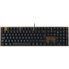 CHERRY KC 200 MX, Mechanische Office-Tastatur mit Eloxierter Metallplatte, UK-Layout (QWERTY), Kabelgebunden, MX2A SILENT RED Switches, Schwarz/Bronze