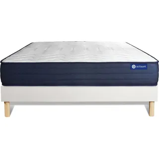 Actimemo life matratze 160x195cm + Bettgestell mit lattenrost , Härtegrad 5 , Memory-Schaum , Höhe : 22 cm - Weiß
