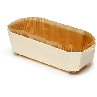 FaisTonGateau - 10 Stück Backform Paniwood Baronet aus Holz – Backform aus Holz mit gefalteter Papierkassette