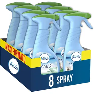 Febreze Spray, Raumduft, 8 Packungen x 500 ml, Lufterfrischer für den Schrank, desinfizierend, Maxi-Format, entfernt starke und anhaltende Gerüche, geeignet für Textilien