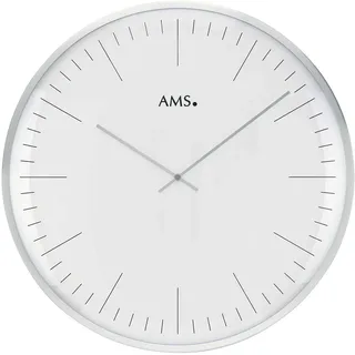AMS Wanduhr modern 40 cm 9540 weiß/silber