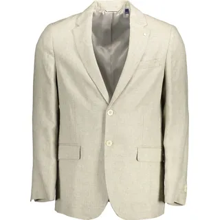 Klassische Beige Herrenjacke mit Taschen & Knopfverschluss - Beige