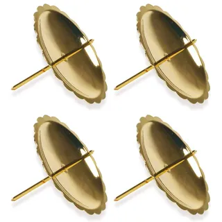 Riffelmacher Adventskerzenhalter 4 Stück 6 cm 10700 - Gold - Schöne Metall Halter Stumpenkerzen Adventskranz Weihnachten Adventszeit Weihnachtszeit Dekoration
