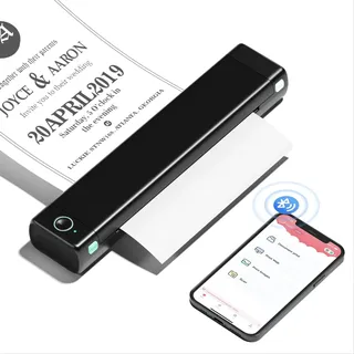 Phomemo M08F Mobiler Drucker A4 für Unterwegs Thermodrucker - Tragbarer Bluetooth Drucker für Den Heimgebrauch im Büro, Kompatibel mit Laptops und Smartphones, Schwarz