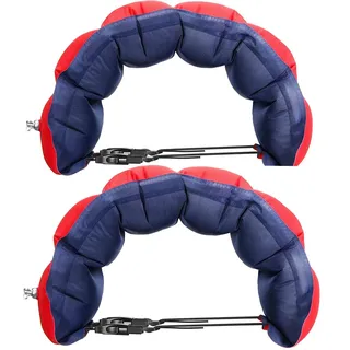 2 Stück Schwimmgürtel Aufgeblasen, Verstellbarer Schwimmgurt, Aufblasbarer Schwimm Trainingsgürtel Schwimmgürtel für Kinder und Erwachsene, Wassersport Schwimmtraining Hilfsschwimmen, Rot