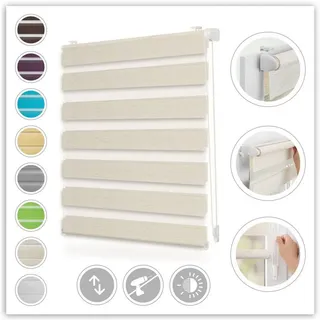 Duo Rollo / Doppelrollo Klemmfix 60 x 150 cm natur