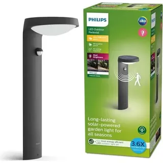 Philips Tyla Solarleuchte für Außen, Bewegungsmelder, Bis zu 250 lm, IP44, Anthrazit, - Bunt