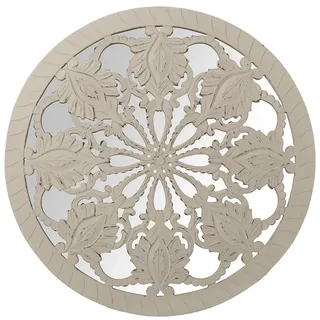 DRW Retablo rund, aus MDF, mit Spiegel in Weiß, 60 x 2 cm