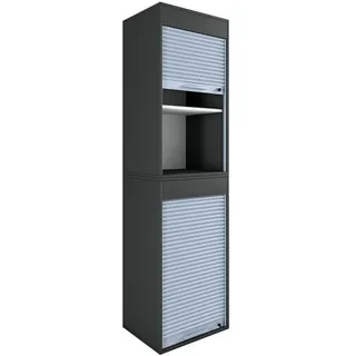 VCM Aktos XL Rollladenschrank 50 x 40 x 186 cm schwarz