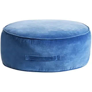 Beliani Pouf Marineblau Yulle , Blau , Textil , Rund , 60x25x60 cm , Wohnzimmer, Sessel, Hocker & Hockerbänke, Poufs