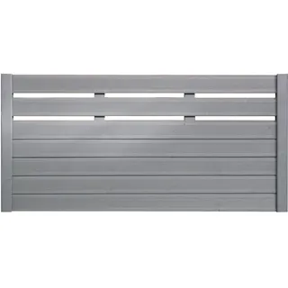BM Massivholz Sichtschutzelement 180 x 90 cm grau Massivholz