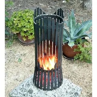 DanDiBo Feuersäule Garten Albero Feuerkorb Feuerschale 60 cm Metall Feuerstelle Säule