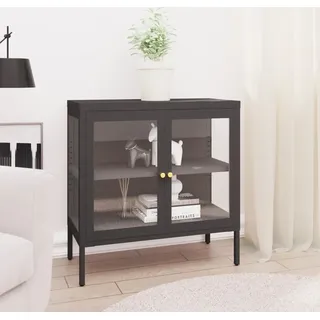 vidaXL Sideboard Anthrazit 70x35x70 cm Stahl und Glas - Grau