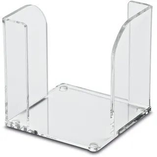 Maul Zettelbox aus Acryl 9x9cm | Stilvoller Schreibtisch Organizer für Notizzettel, Papier und Zettel | Möbelschonend dank Standnoppen | Organizer für Schreibtisch, Büro und Regal | Transparent