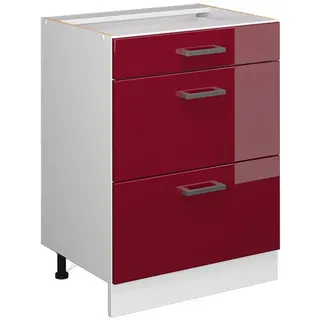 Vicco Schubladenschrank R-Line 60 x 46 x 81,5 cm Rot Hochglanz