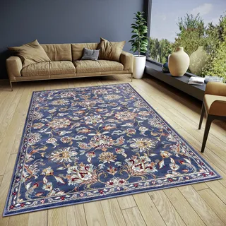 Hanse Home Caracci Teppich Orientalisch – Orient Läufer klassisch dicht gewebt mit Ornamenten und Blumenmotiven Weicher Kurzflor für Schlafzimmer, Esszimmer, Wohnzimmer, Flur, Küche – Blau, 200x280cm