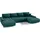 Ecksofa Big Sofa Eckcouch mit Schlaffunktion Dhaka U, Form Couch Sofagarnitur - Grün
