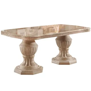 Barock Esstisch Bella Ausziehbar in Beige Hochglanz 185 - 230 cm