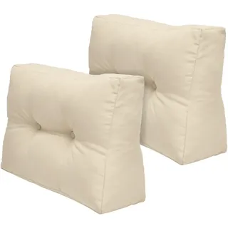 Beautissu Palettenkissen Eco Elements Rücken 60/40/20cm Natur (2tlg) , Naturfarben , Textil , 20x40x60 cm , Gartenmöbel, Gartenpolster & Auflagen, Palettenkissen