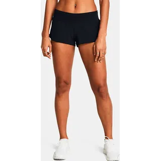 Under Armour UA Launch Pro Damen-Shorts, 5,1 cm, ultraleichtes, atmungsaktives Design, schwarz-reflektierend, Mittel - M