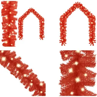 vidaXL Weihnachtsgirlande mit LED 5 m Rot - Girlande - Girlanden - Künstliche Weihnachtsgirlande - Künstliche Weihnachtsgirlanden - Rot