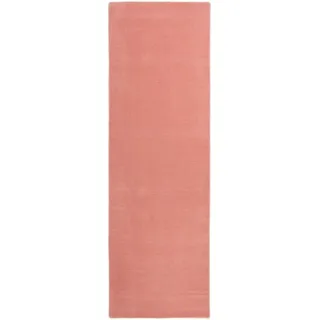 carpetfine Gabbeh Lola Uni Wollteppich 60 x 180 cm Rosa