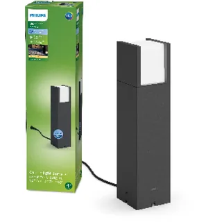 Philips Arbour Sockelleuchten für den Außenbereich, 6 W, 4000 K Kaltweiß, Niederspannung, wasserfest, anthrazit, IP44 wetterfest