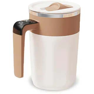 Elektrischer Automatischer Selbstrührung Kaffeebecher: 400ml Selbstrührender Tasse mit Temperaturanzeige, 316 Edelstahl Magnetische Tasse Mixerbeche, Thermobecher mit Henkel für Kaffee Protein Pulver