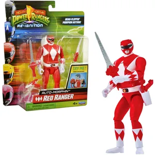 Power Rangers - Auto-Morphin, 2-in-1-Figur mit Gelenken, 15 cm, roter Ranger – Jason Lee Scott, für Kinder ab 4 Jahren, PWG072