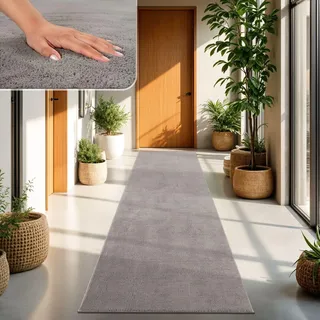 TT Home Teppich Wohnzimmer Grau 100x200 cm, Waschbar & Kurzflor | Moderner Flauschiger Teppich, Pflegeleicht & Rutschfest, Ideal Für Wohnzimmer, Schlafzimmer, Kinderzimmer & Flur