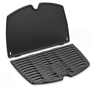 7645 Grillrost Gusseisen für Weber Q200, Q220, Q2000, Q2200 Series, 27,3 x 38,9 cm Grillpfanne ersatzteile für Weber Grill Set Mit Grillrost Ersatzteile(6559+7645 Grillplatte)